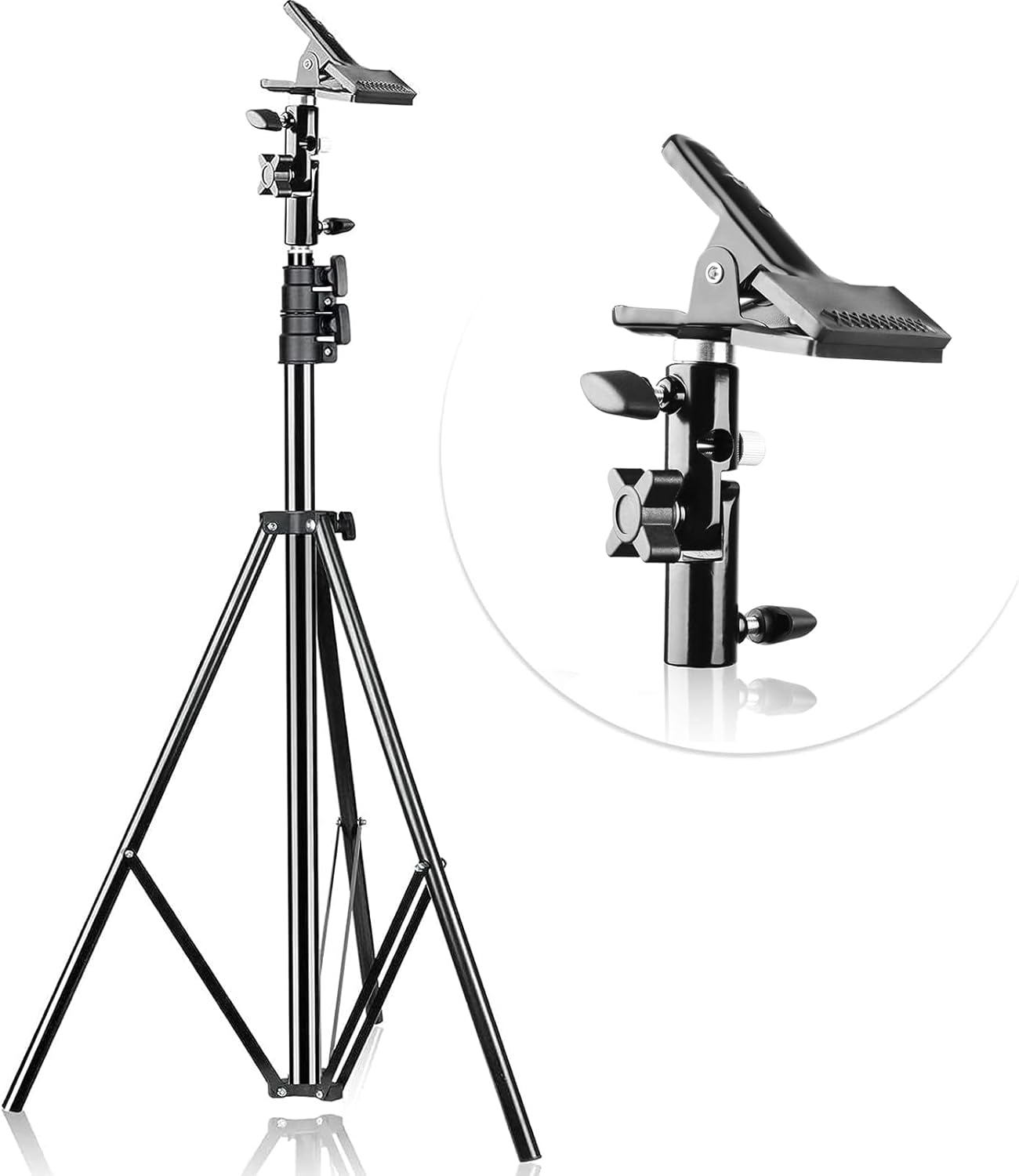 EMART 8.5FT Light Stand with 5/8 Reflector Holder,Portable Photo Video Tripod Stand + Heavy Duty Metal Clamp Holder with Umbrella Hole,Reflector Stand and Clamp Holder for Photography Video Studio