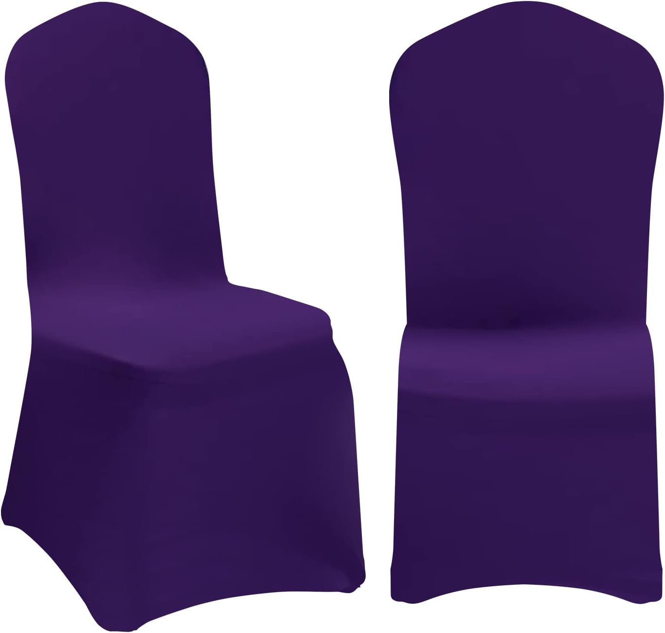 EMART 20PCS Chair Covers, Purple Spandex Seat Covers for Party Wedding Banquet, Universal Standard Stretch Chair Slipcovers Protector