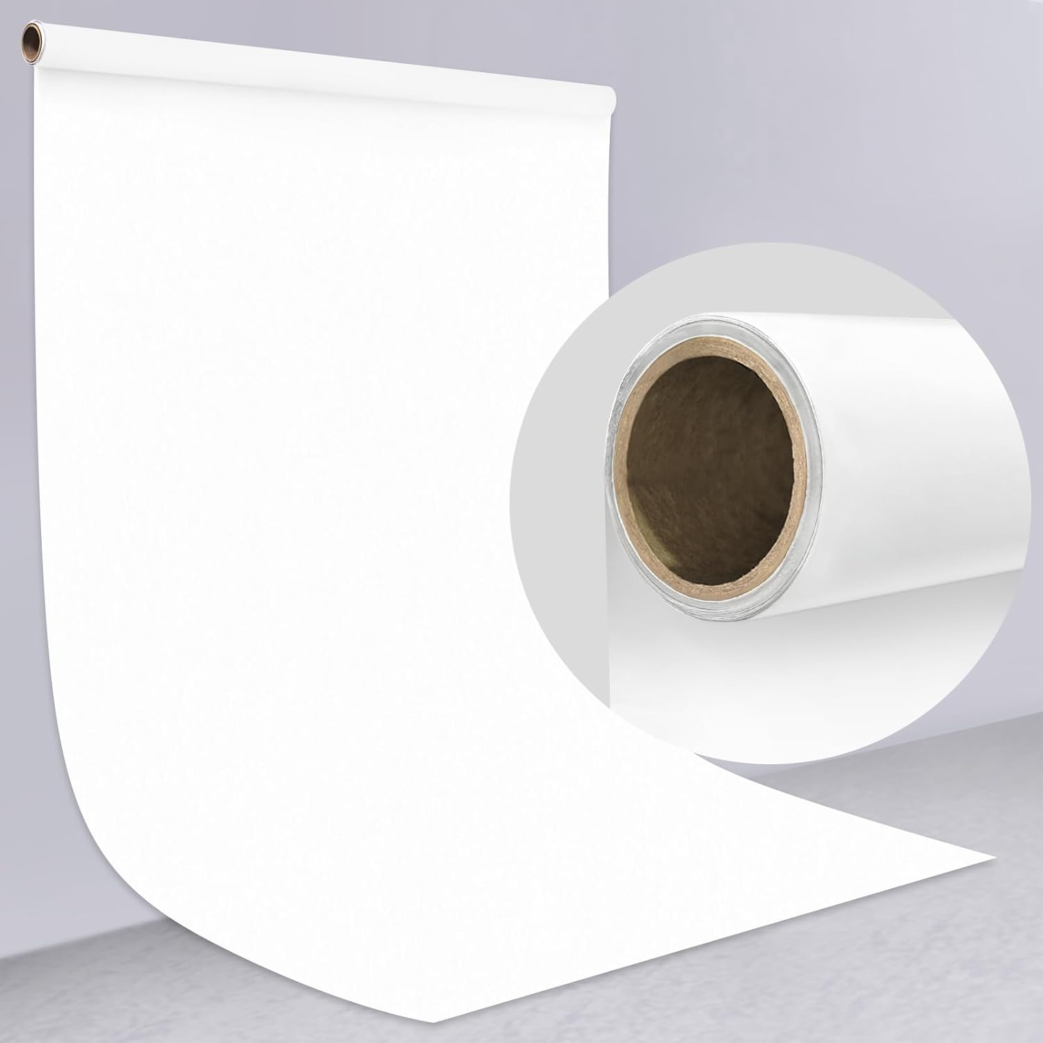 Emart Matte Seamless Photography Background Paper, White Photo Backdrop Paper | 53 x16' | Arctic White | for Photoshoot Backdrop, Food, Product Photography, Portrait, Compatible with Backdrop Stand