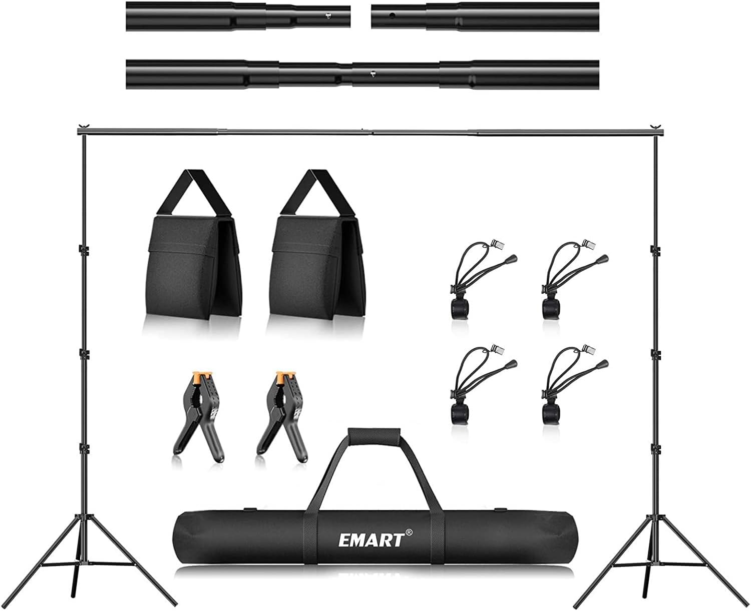 EMART 8.5 x 10 ft Photo Backdrop Stand, Adjustable Photography Muslin Background Support System Stand for Photo Video Studio