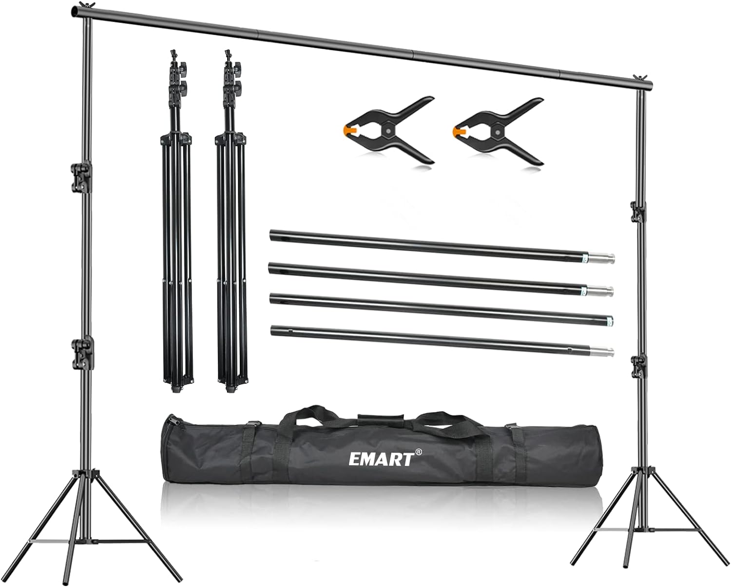 EMART Photo Video Studio 9.2 x 10ft Heavy Duty Background Stand Backdrop Support System Kit with Carry Bag for Photography