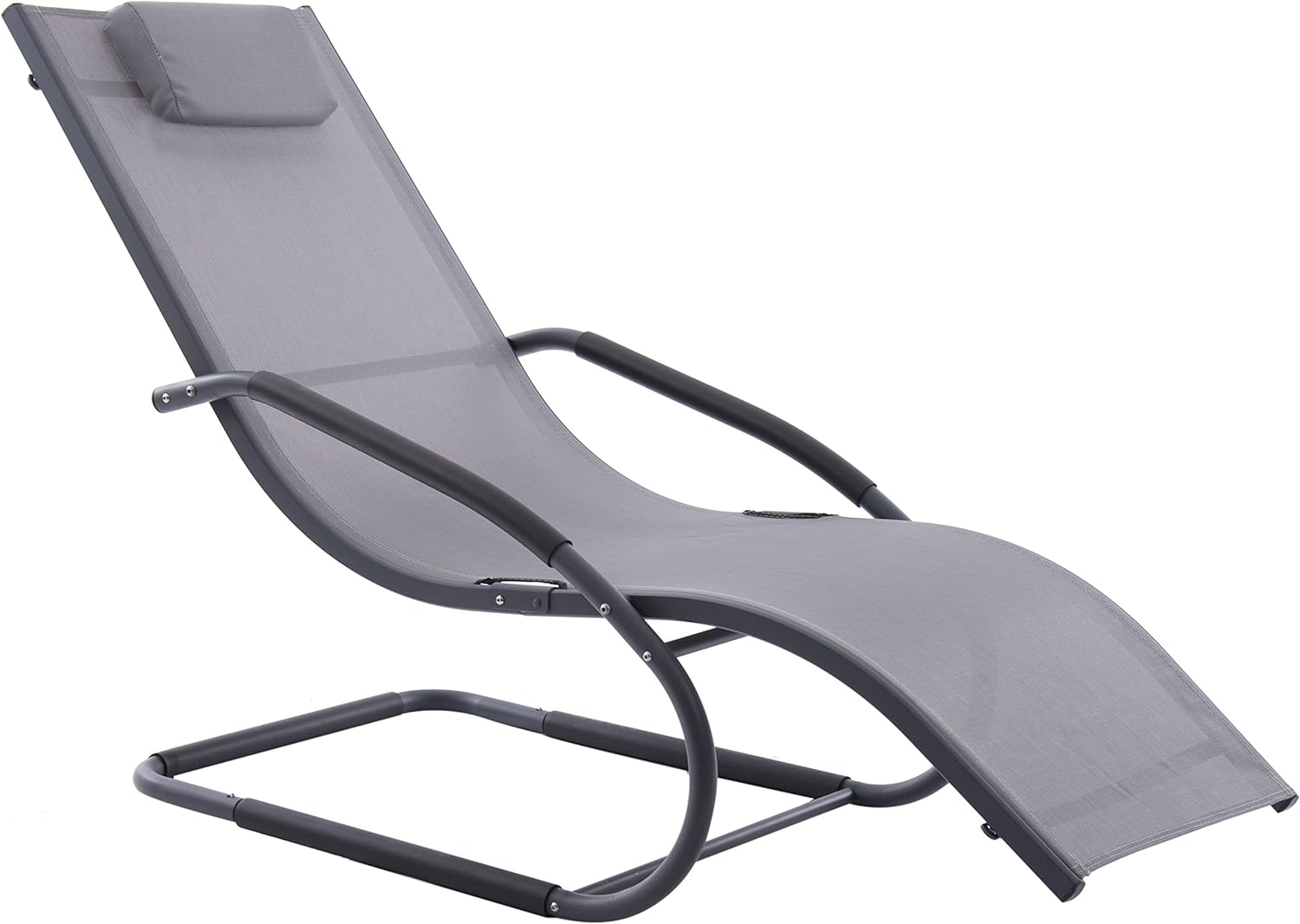 Vivere Wave Aluminum Lounger, Grey