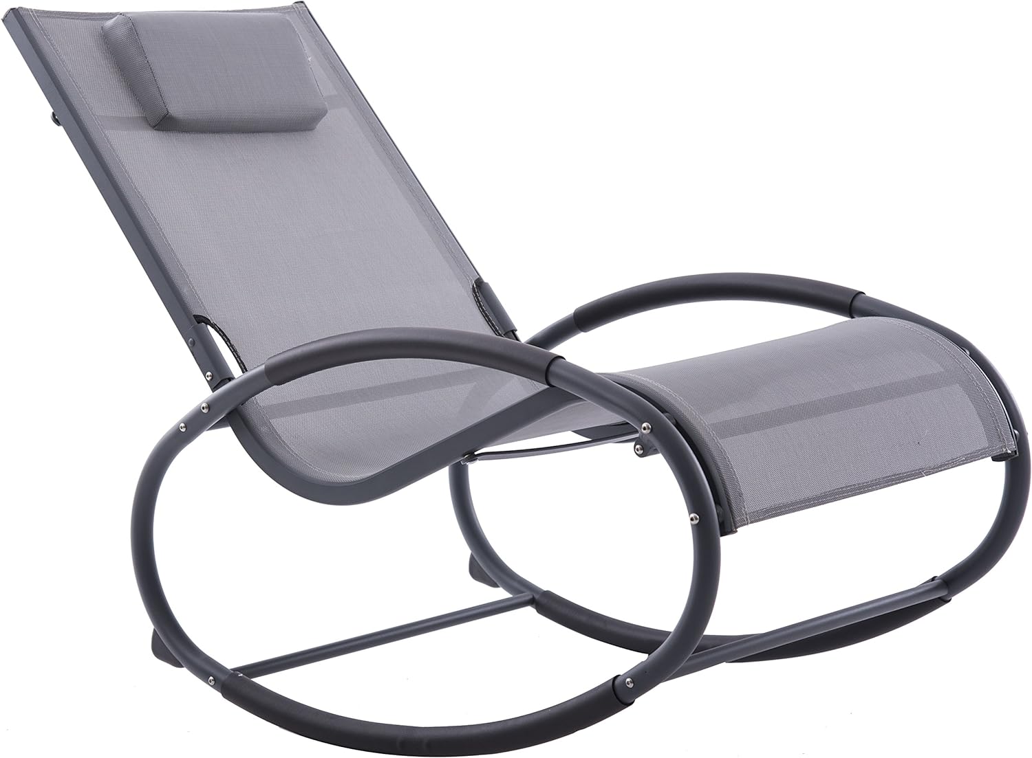 Vivere WAVEROCK1-GB Aluminum Rocking Chair, Grey