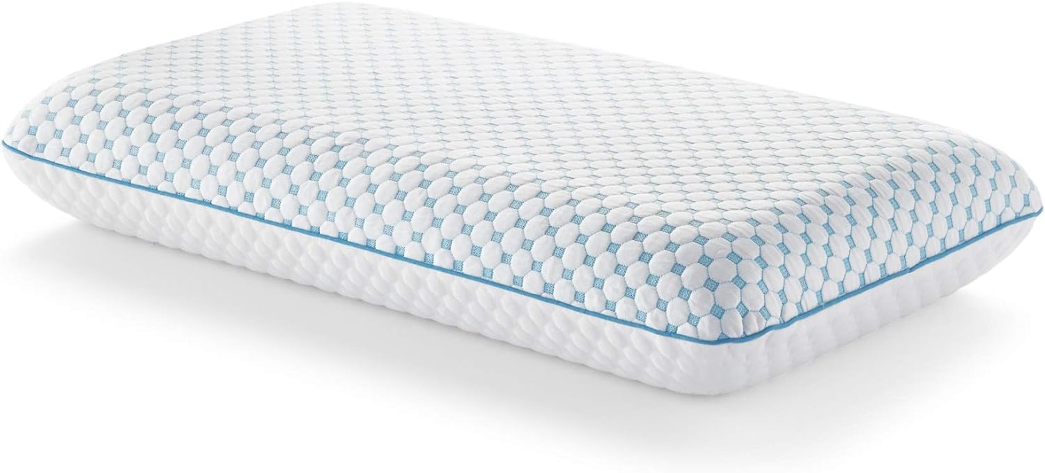 WEEKENDER Ventilated Gel Memory Foam Pillow with Reversible Cooling Cover  Two-Sided for All-Season Comfort  Washable Cover - Dorm Room Essentials - Standard,White