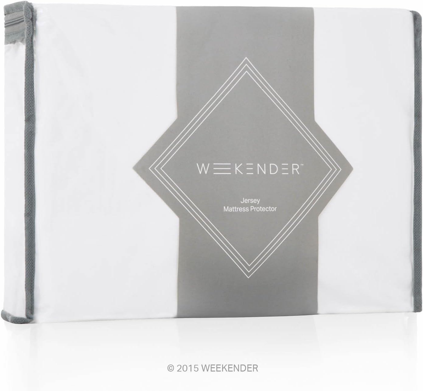 WEEKENDER Fitted Jersey Mattress Protector with Quiet Waterproof Barrier - Door Room Essentials - Twin XL White