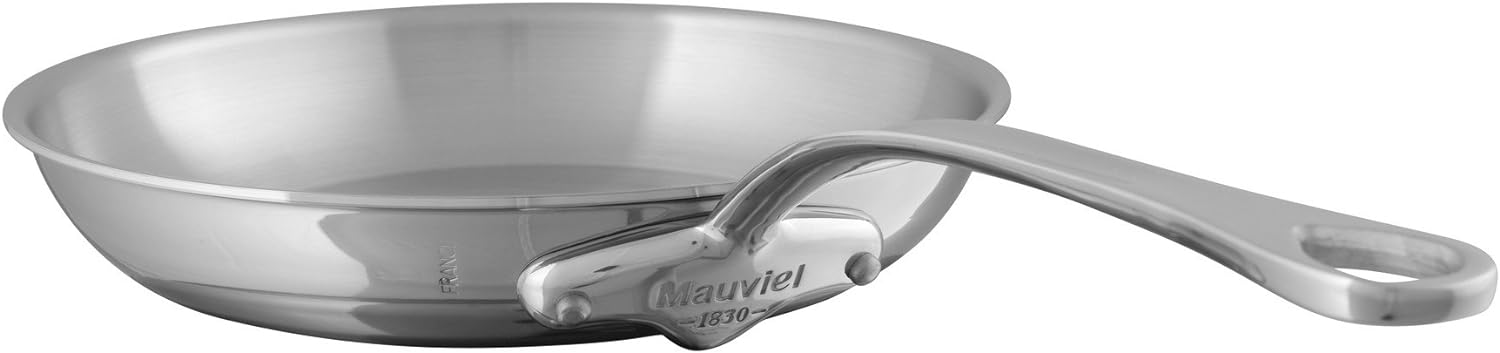 Mauviel M'Cook 5-Ply Polished Stainless Steel Frying Pan With Cast Stainless Steel Handle, 11.8-in, Made In France