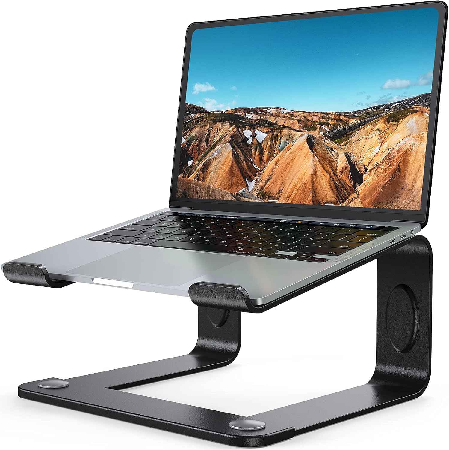 HUANUO Laptop Stand, Ergonomic Laptop Stand for Desk, Notebook Computer Stand Holder Compatible with 10-15.6 Inch Laptops, Black, HNLS08B