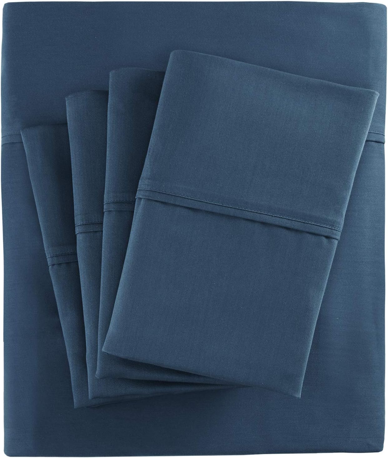 Madison Park 800 Thread Count Cotton Blend Sateen Wrinkle Resistant Hotel Luxury Fade Resistant Ultra Soft And Silky Bed Sheet Set Bedding, Queen Size, Teal, 6 Piece