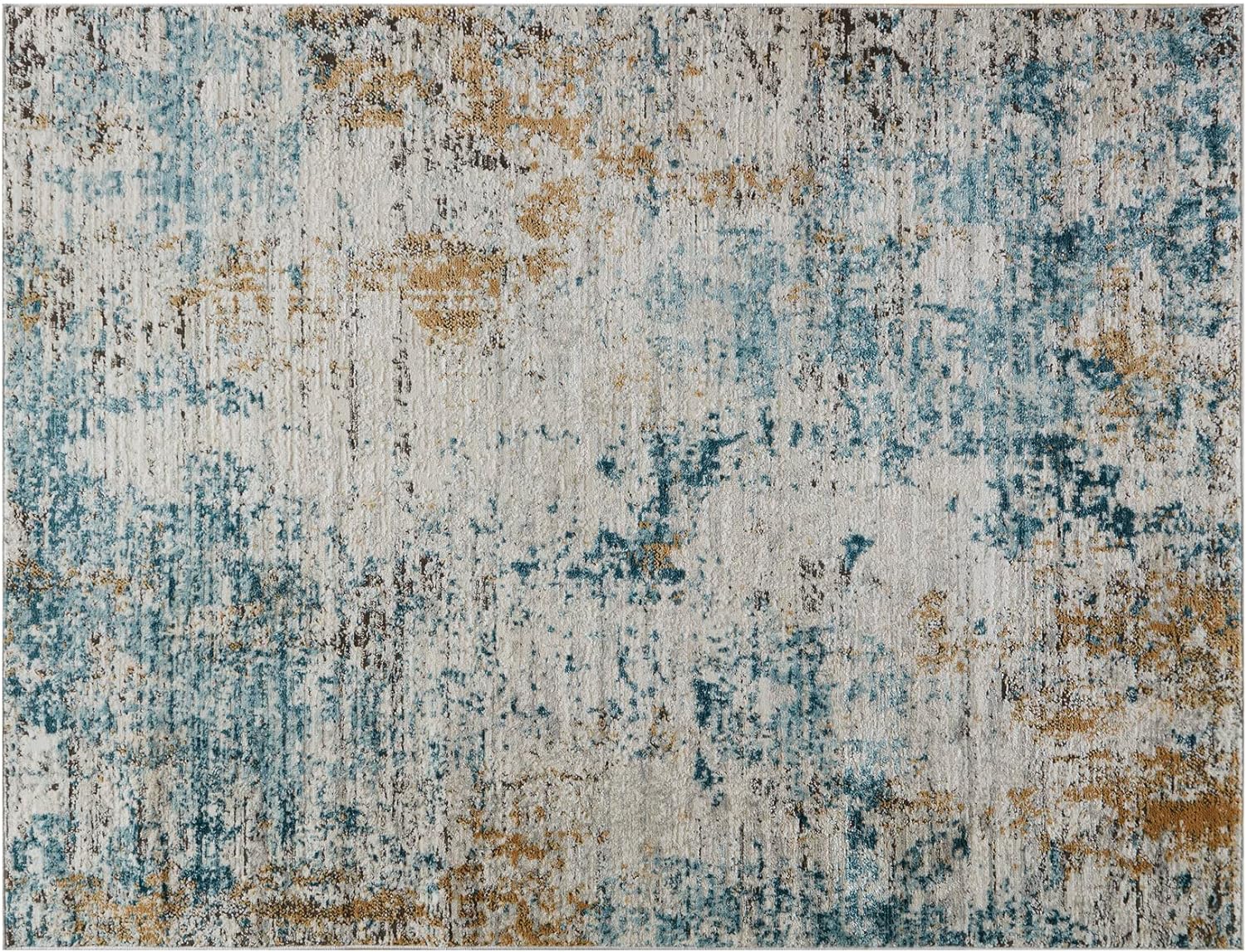 Madison Park Newport Pegasus Woven Turkish Area Rugs for Living Room, Indoor Dining Accent Modern Home Dcor, Ultra Soft Floor Carpets for Bedroom, 7'11W x 10'L, Distressed Blue Abstract