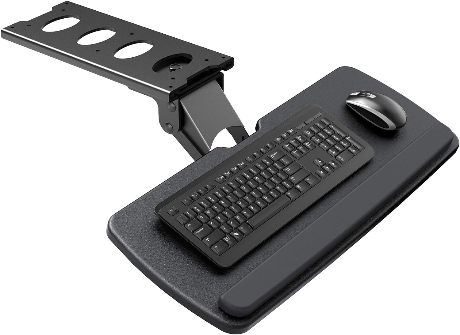 HUANUO Keyboard Tray Under Desk, 360 Adjustable Ergonomic Sliding Keyboard & Mouse Tray, 25 W x 9.8 D, Black