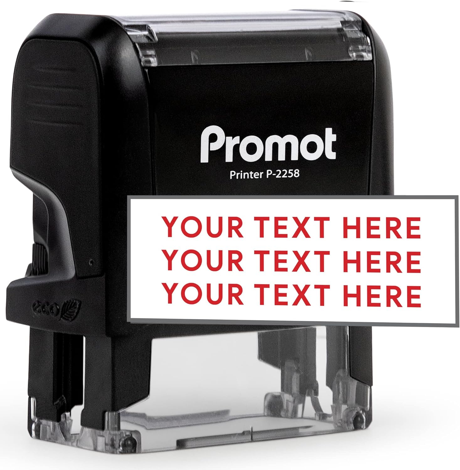 Promot Custom Stamp Up to 3 Lines of Personalized Text - Choose Font, Color, Pad, Self-Inking Personalized Stamp, Custom Stamp for Return Address & Mailing Address, Office Stamps, Ink Stamps - Large