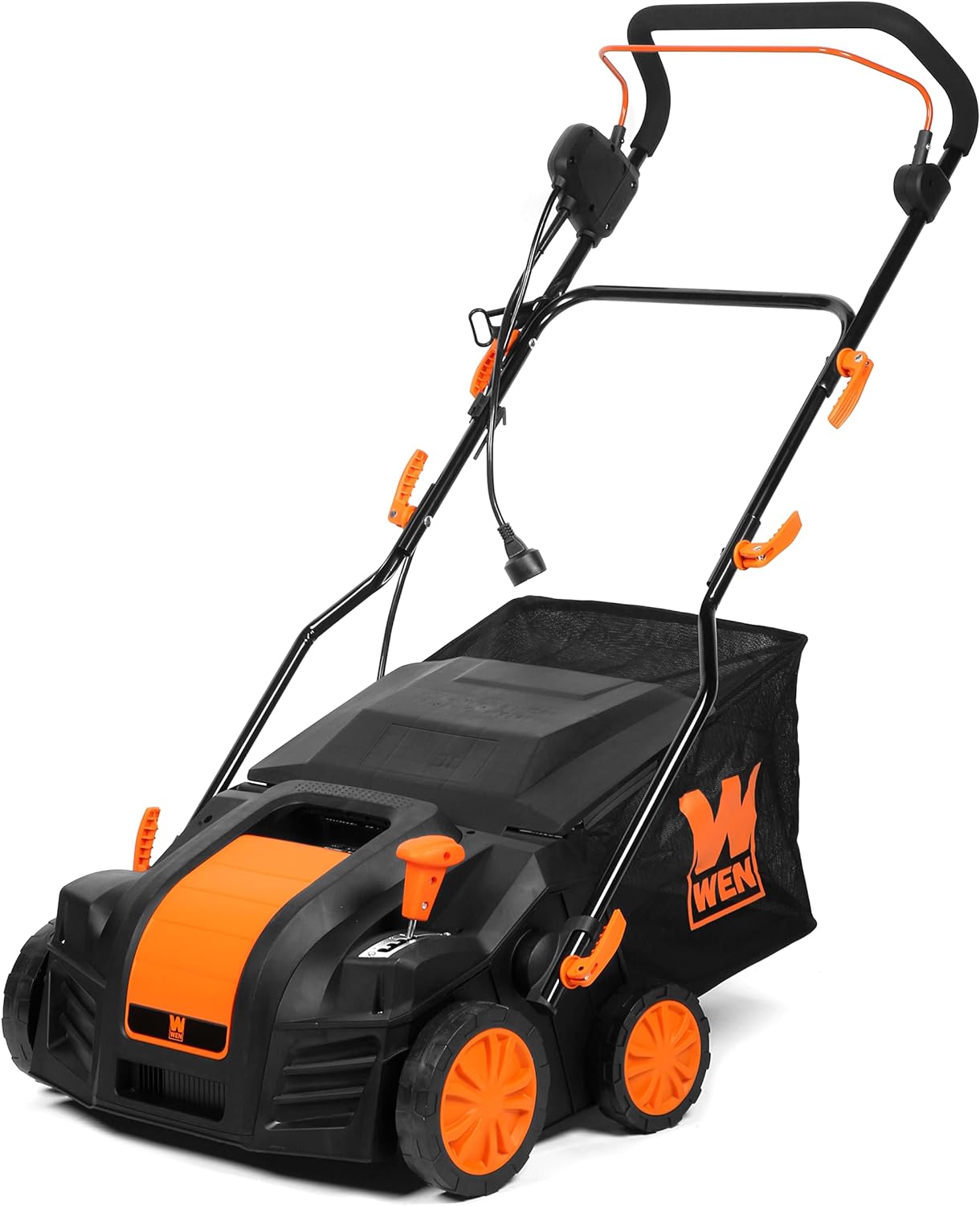 WEN DT1516 16-Inch 15-Amp 2-in-1 Electric Dethatcher and Scarifier with Collection Bag, Black