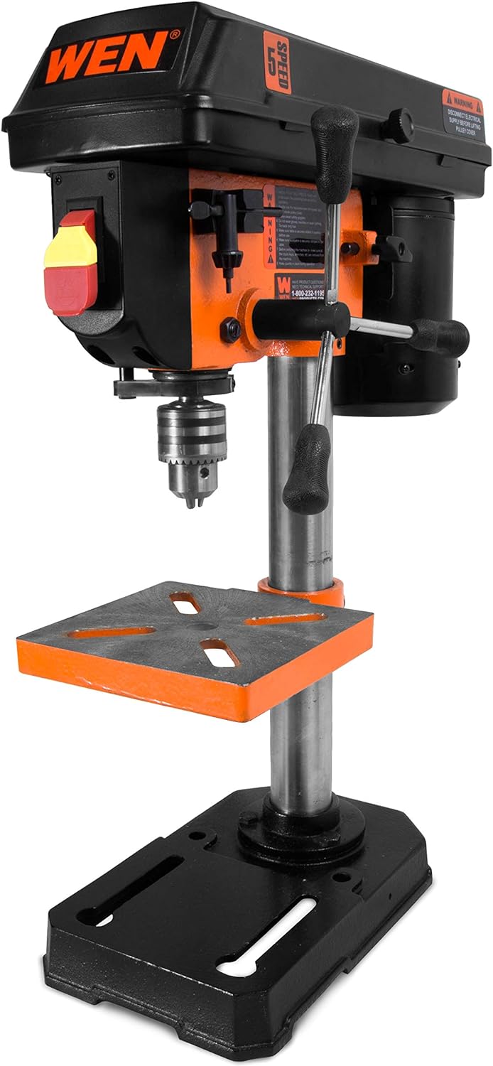 WEN 4208T 2.3-Amp 8-Inch 5-Speed Cast Iron Benchtop Drill Press,Black/Orange