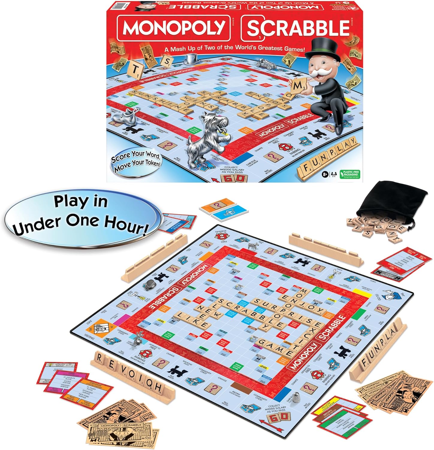 Monopoly Scrabble, 2-4 Players