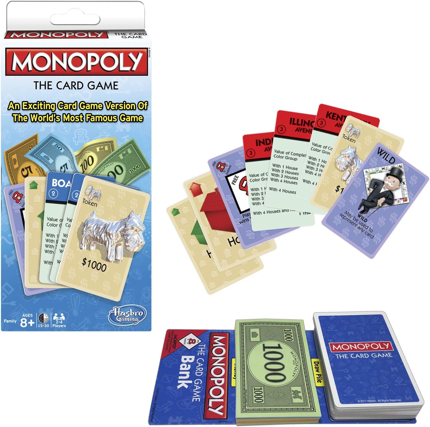 Winning Moves Monopoly The Card Game Monopoly & Rummy, Blue