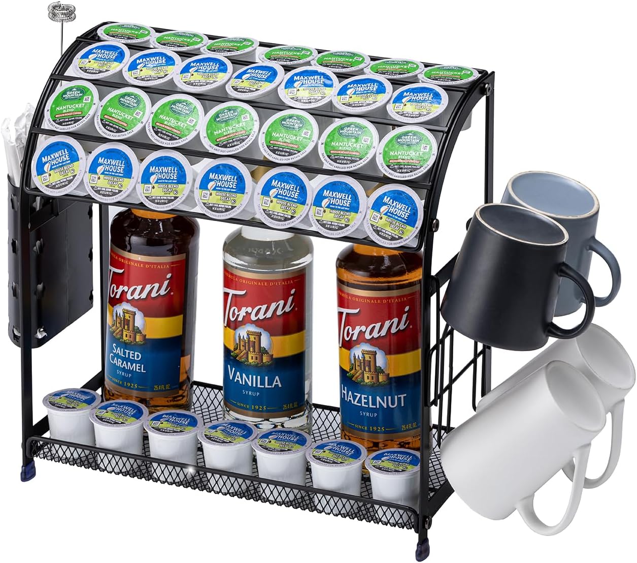 FlagShip K Cup Holder Coffee Pod Holder K Cup Organizer for Coffee Bar Save Space for Countertop Kitchen (28 Pods Capacity)