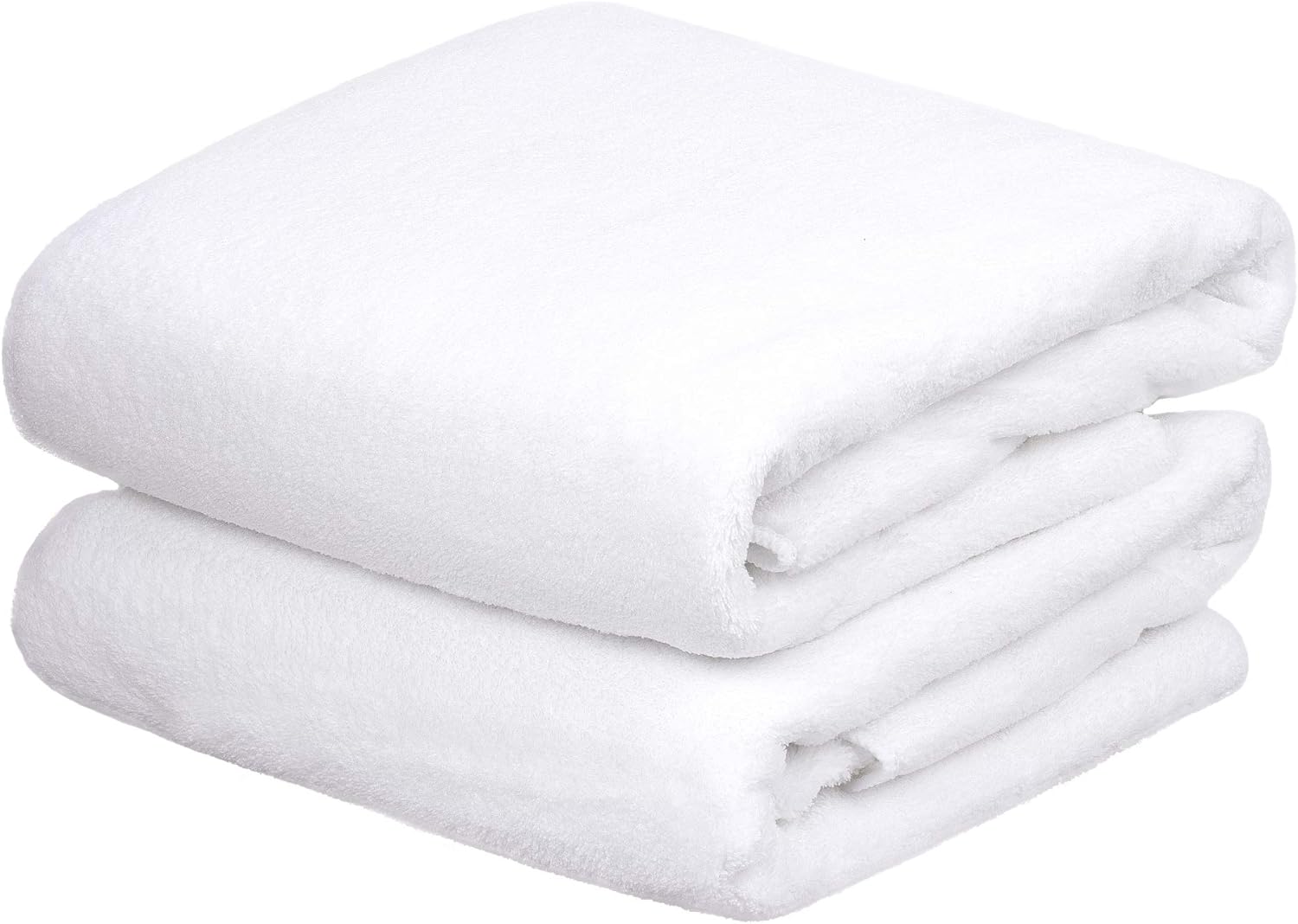 JML Bath Towels (2 Pack, 30x60), White Fleece Bath Towel, Luxury Hotel & SPA Towel Sets - Super Soft and Absorbent, Lint Free, Fade Resistant Oversized Bath Towel, Coral Fleece White