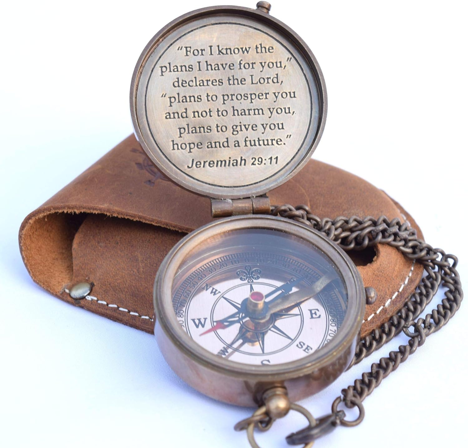 NEOVIVID Religious Gifts For Men, lds Missionary gifts, Easter Gifts For Teen Boys, Compass Gifts For Men, Catholic Gifts Men, Christian, Jeremiah 29 11, Personalized, Sentimental, Inspirational Gifts