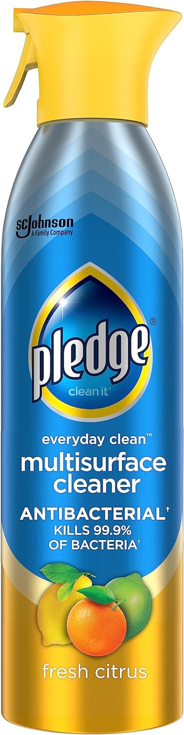 Pledge Antibacterial Multisurface Cleaner Spray, Fresh Citrus - Household Antibacterial Spray, 9.7 oz, Packaging May Vary