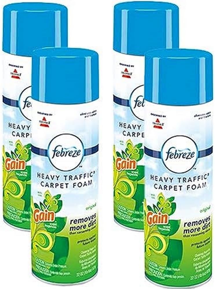 BISSELL Heavy Traffic Carpet Foam, Gain, 22oz (Pack of 4), 14399