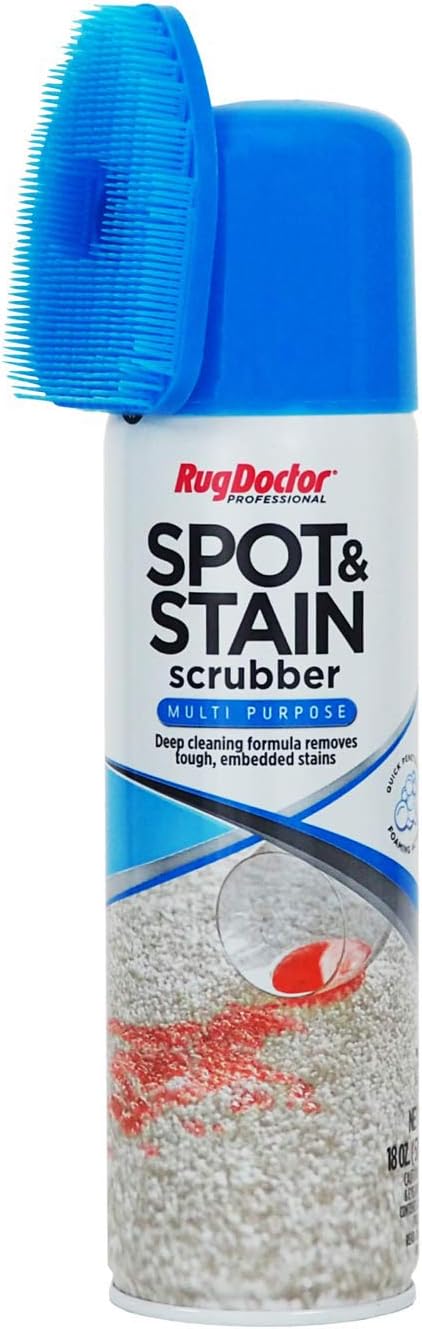 Rug Doctor Spot and Stain Scrubber Multi-Purpose Formula; Deep Cleaning Foam Removes Tough Stains; Ideal for Quick Cleanup of Spots & Spills; Fabric-Safe Scrub Brush, CRI Certified, White