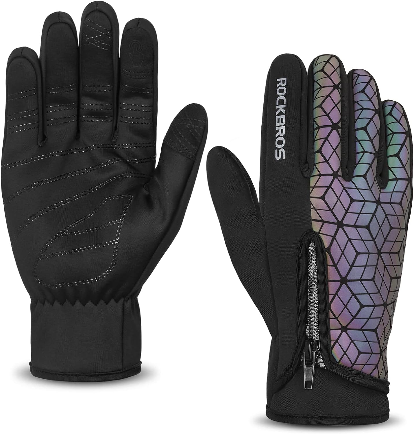 ROCKBROS Winter Cycling Gloves for Men Women Winter Fleece Full Finger Bike Gloves Touch Screen Road Mountain Bicycle Gloves