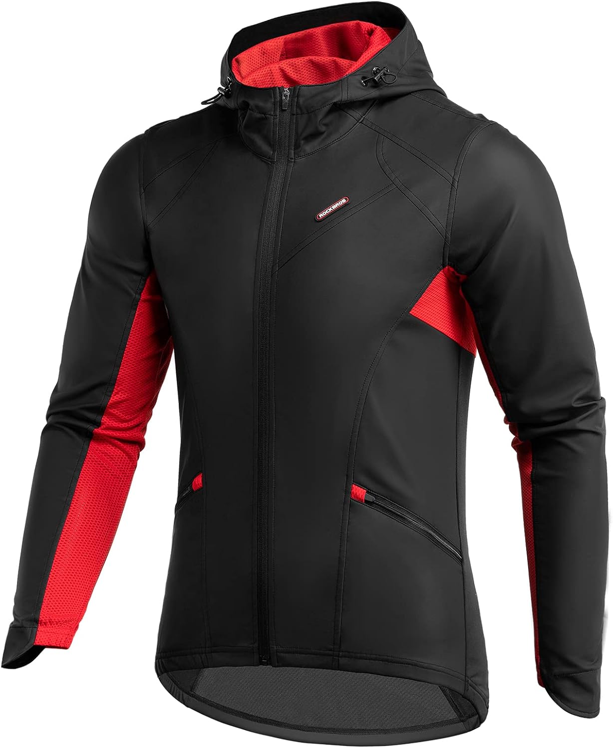 ROCKBROS Winter Cycling Jacket for Men Windproof Thermal Breathable Running Windbreaker Cycling Clothing Black