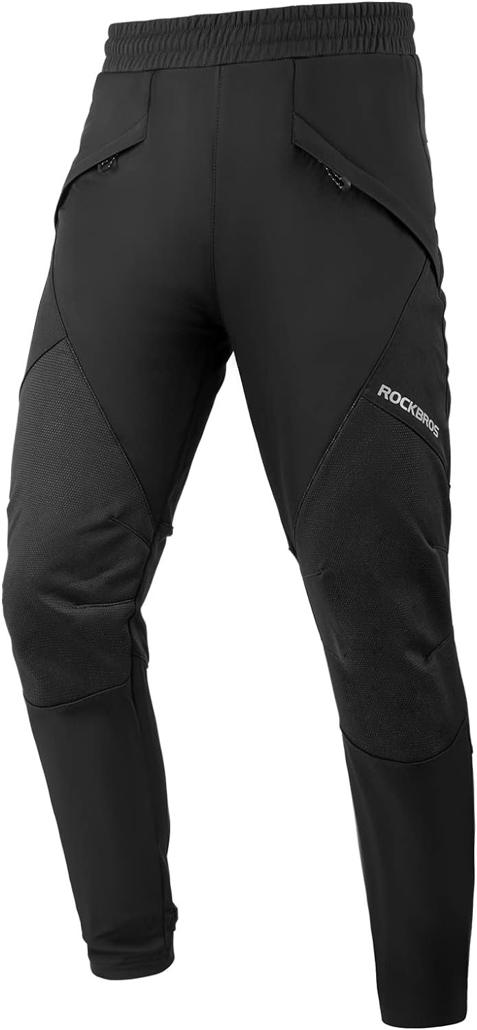 ROCKBROS Winter Cycling Pants for Men Thermal Bike Pants Windproof Mountain Bike Pants Running Pants