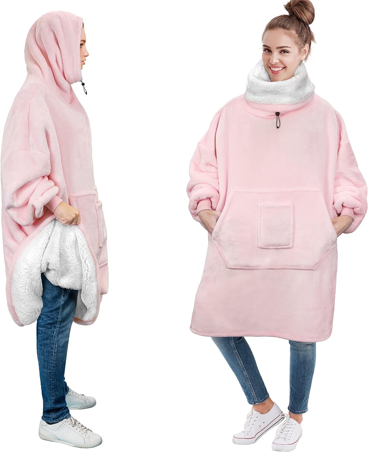 PAVILIA Wearable Blanket Hoodie Women Men, Oversized Sweatshirt Hooded Sweater, Fleece Soft Cozy Warm Plush Gift Ideas Adults