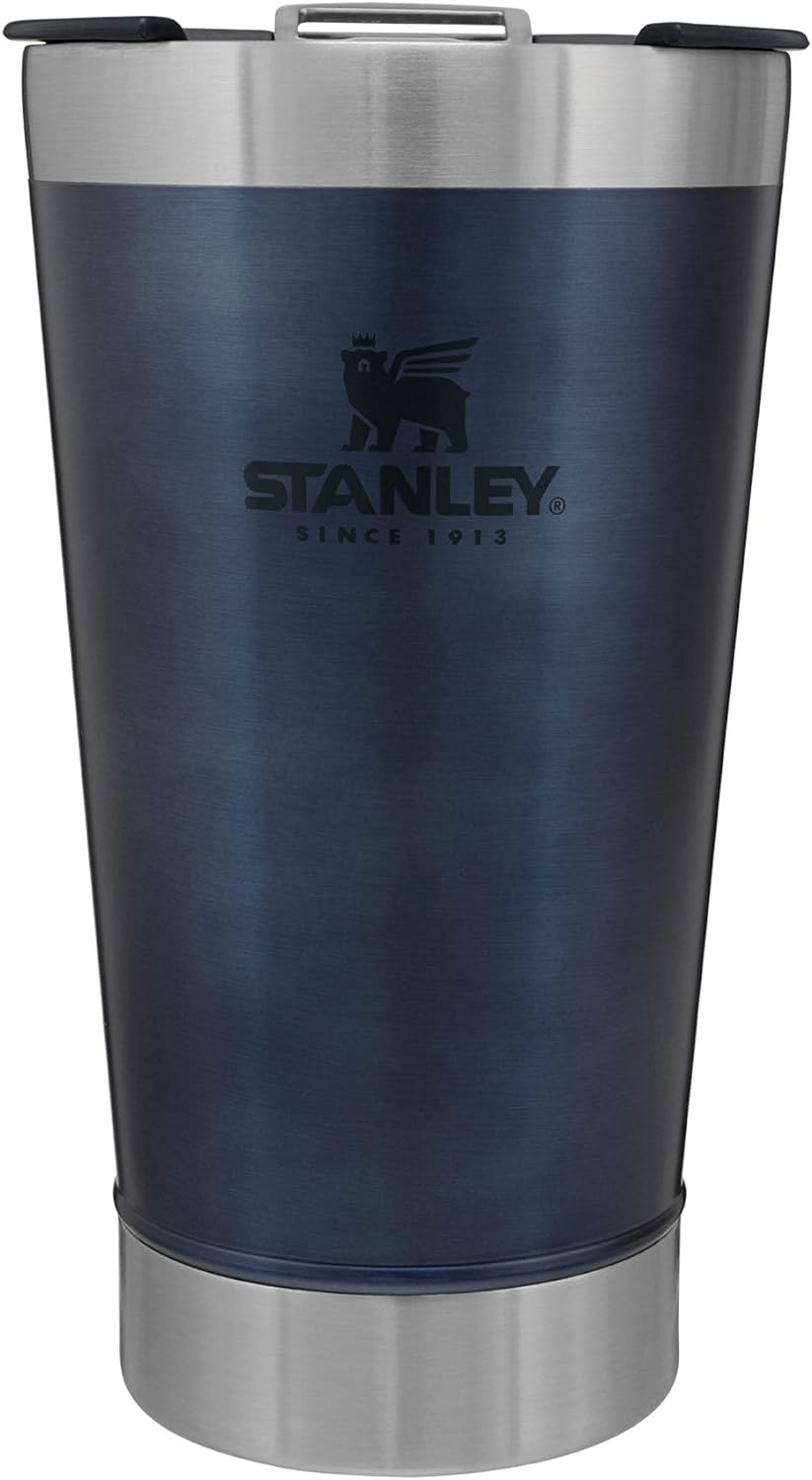 Stanley Classic Stay Chill Vacuum Insulated Pint Tumbler, 16oz Stainless Steel Beer Mug with Built-in Bottle Opener, Double Wall Rugged Metal Drinking Glass, Dishwasher Safe Insulated Cup