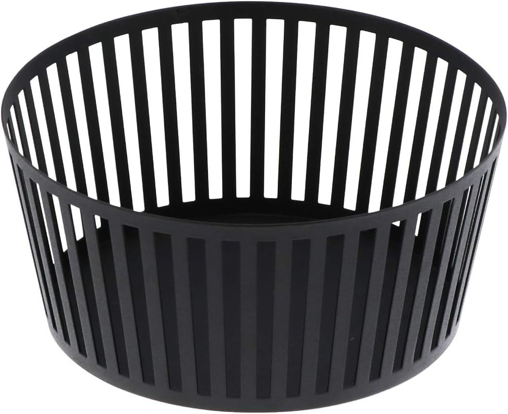 Yamazaki Home Striped Steel Fruit Basket - Kitchen Storage Produce Holder Steel Tall Black