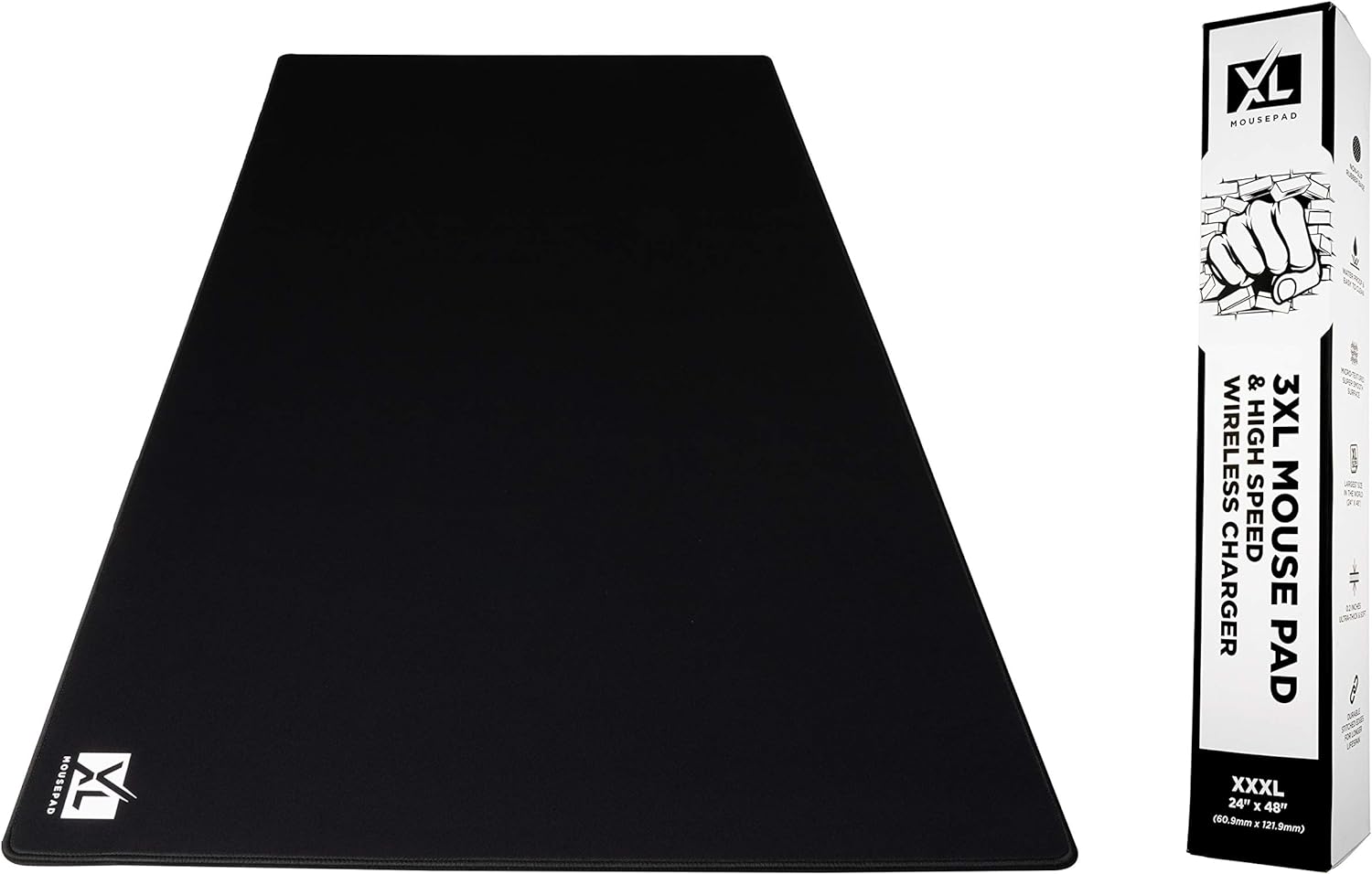 3XL Huge Mouse Pads Oversized (48''x24'') - Extra Large Gaming XXXL Mousepad for Full Desk - Super Thick Nonslip Rubber Base and Waterproof Desktop Keyboard Extended Mouse Mat (Black, XXX-Large)