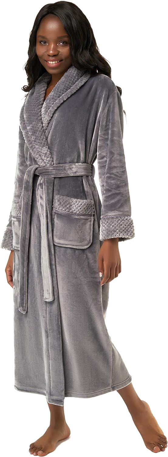 Turquaz Plush Robes For Women, Soft Warm Fleece Bathrobe for Women