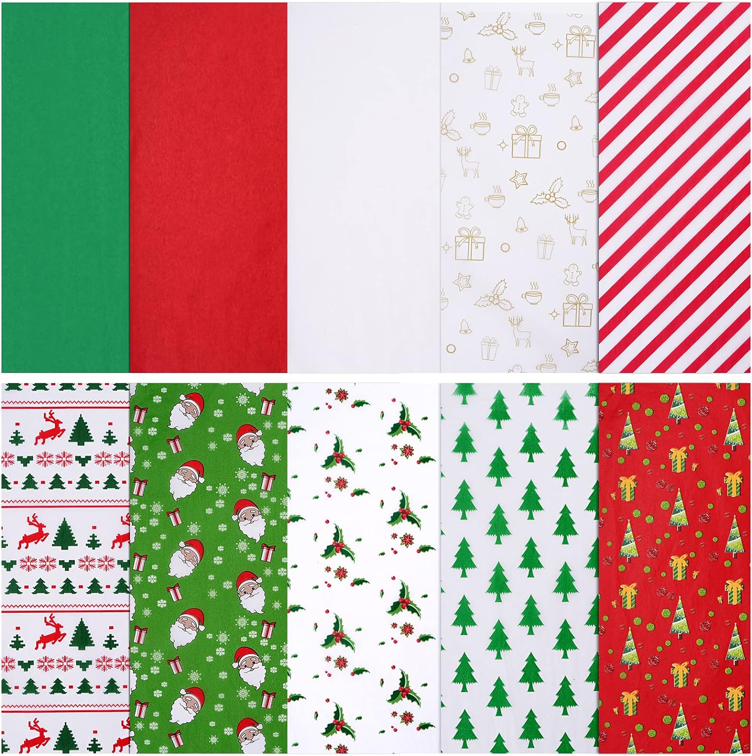Blisstime 100 Sheets Tissue Paper, 19.7 X 13.8 Christmas Tissue Paper for Gift Bags, Xmas Tissue Paper for Gift Wrapping and DIY Gift Bags, Christmas Presents, Holiday Crafts (100)