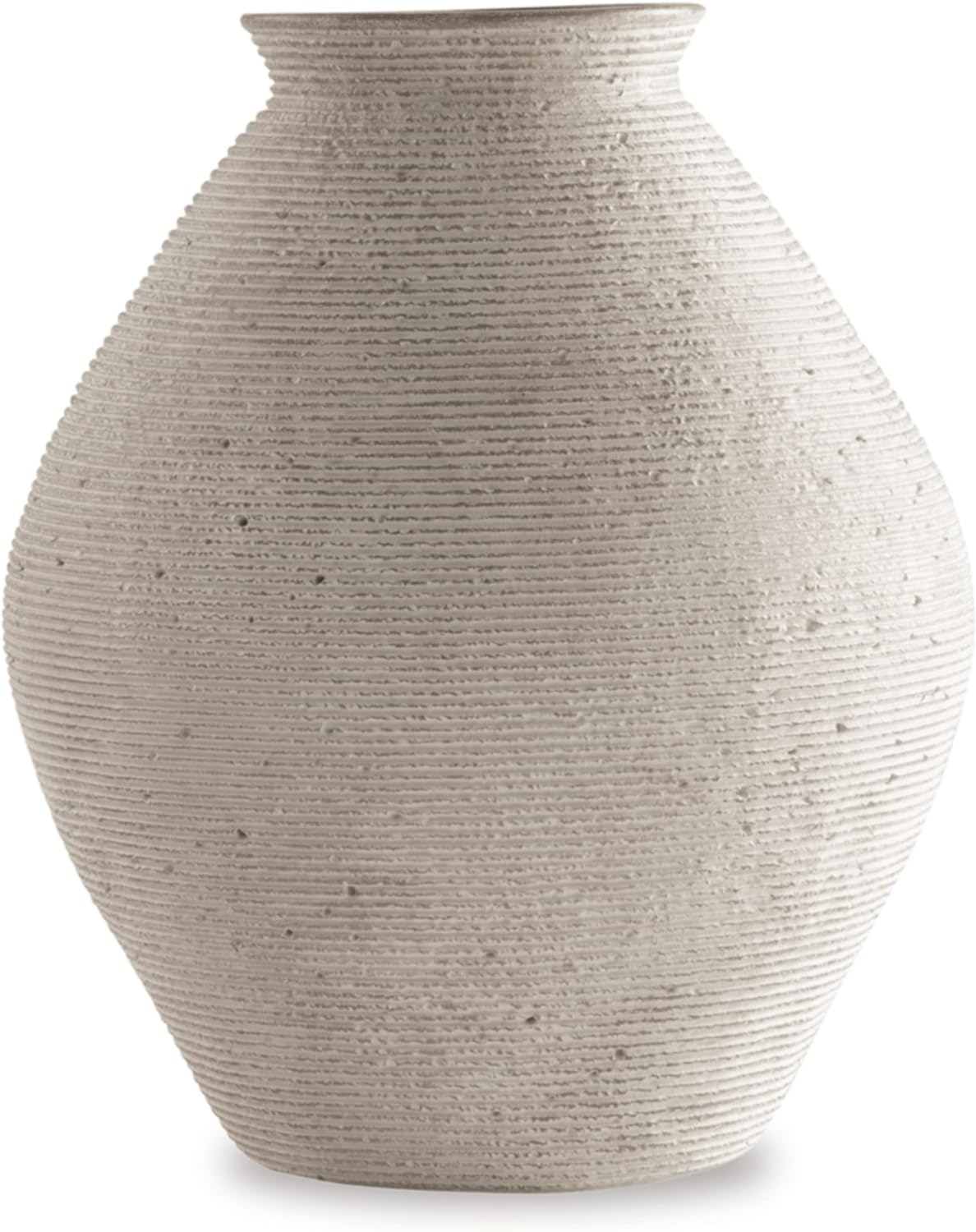 Signature Design by Ashley Hannela 12 Modern Distressed Polyresin Vase, Antique Tan