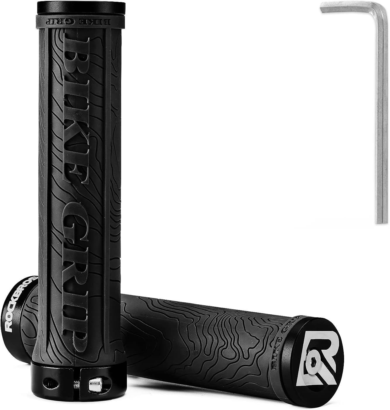 ROCKBROS Bike Handlebar Grips Double Lock-on MTB Bicycle Handle Bar Grips Ergonomic Non-Slip Rubber Hand Grip for Scooter, Mountain, BMX, Beach Cruiser, Folding Bike