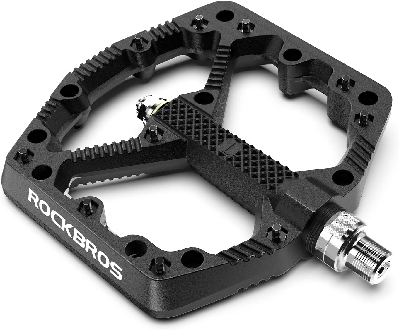 ROCKBROS Mountain Bike Pedals Flat MTB Pedals Nylon Fiber Bicycle Platform Pedals for Road Mountain BMX MTB Bikes