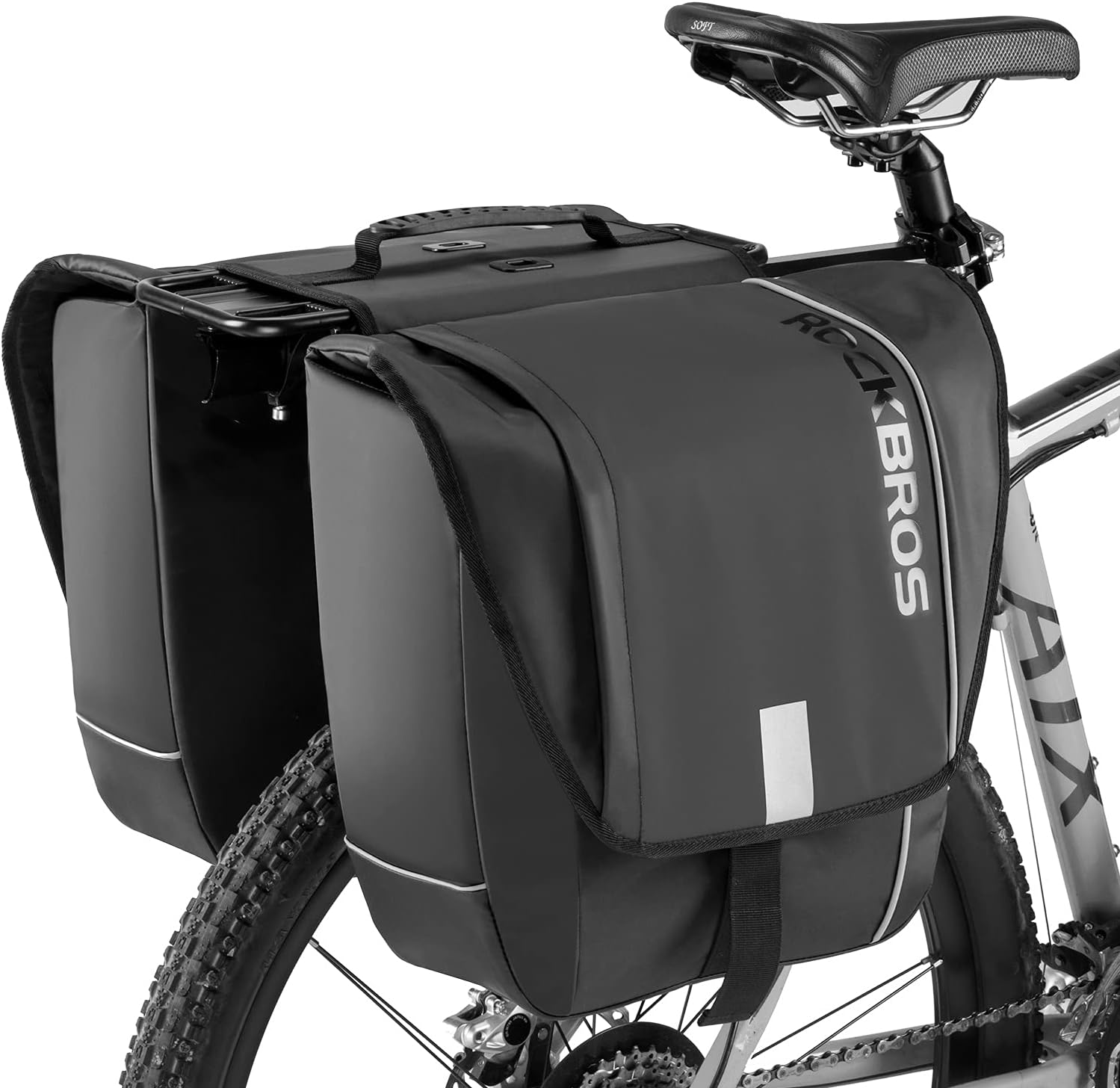 ROCKBROS 30L Bike Panniers Bags for Bicycles Rear Rack Pannier Bag Waterproof Bicycle Pannier with Rain Cover