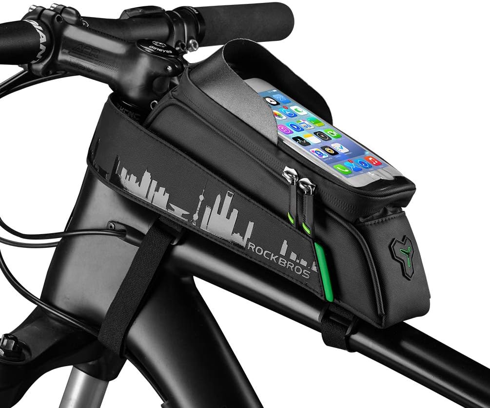 ROCKBROS Bike Phone Mount Bag Waterproof Bike Phone Front Frame Bag Cell Phone Holder Bag for Bicycle Phone Bag Case compatible with iPhone X XS 7 8 Plus under 5.8