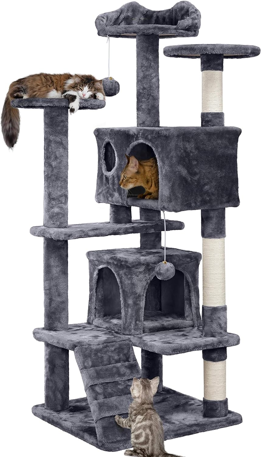 Yaheetech 54in Cat Tree Tower Condo Furniture Scratch Post for Kittens Pet House Play