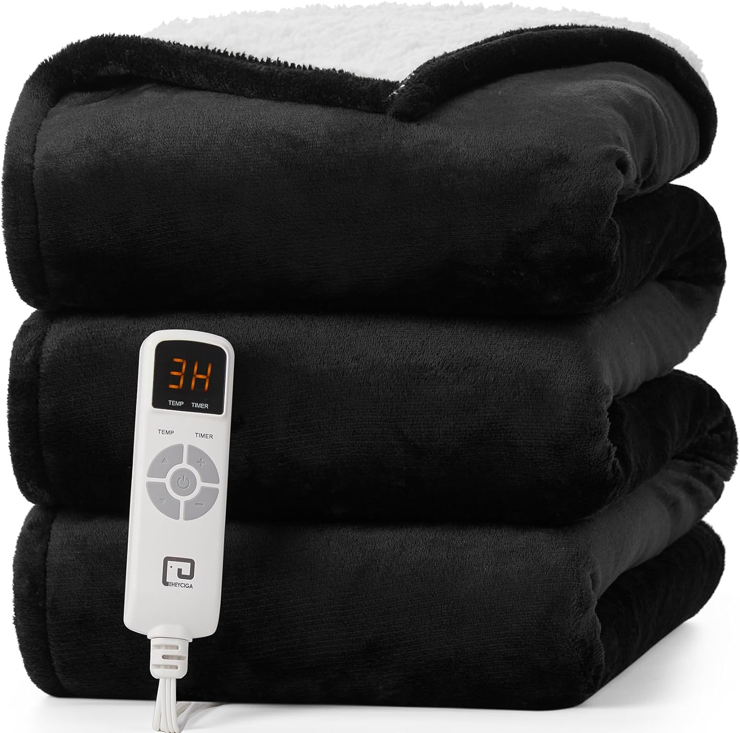 this is the best electric blanket I have ever bought. The color is beautiful and vibrant. It is soooo soft and does not move around like some do. The sherpa backing keeps it in place very well. It heats up quickly and turns off when it is supposed to. The only drawback is that the cords are a bit too short to reach the top of the bed.