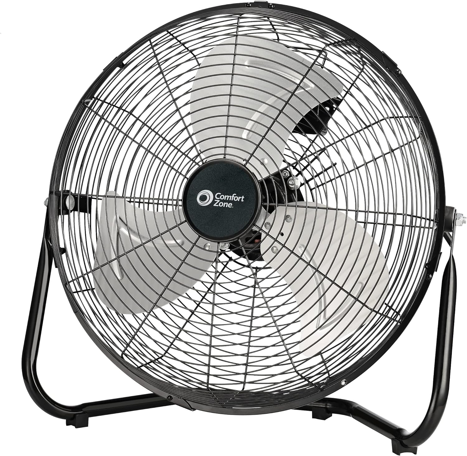 Comfort Zone CZHV12B High Velocity Cradle Fan | 3 Speed, 12 Inch Fan with All Metal Construction, Black