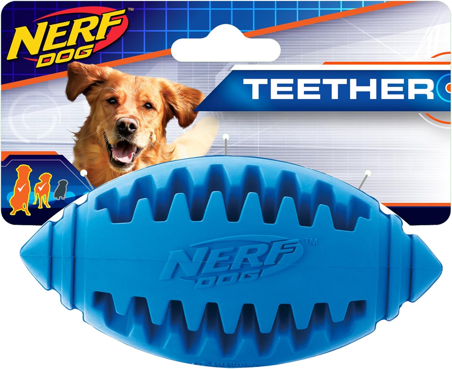This is an awesome toy for a strong chewer. It is too hard to use to throw to a dog for catching in the air, but it' great for fetching. Caution, it takes crazy bounces because of the shape. My two strong chewer pups like it and haven't made a dent in it so I am really impressed. The size of it is perfect for our mini Aussies.