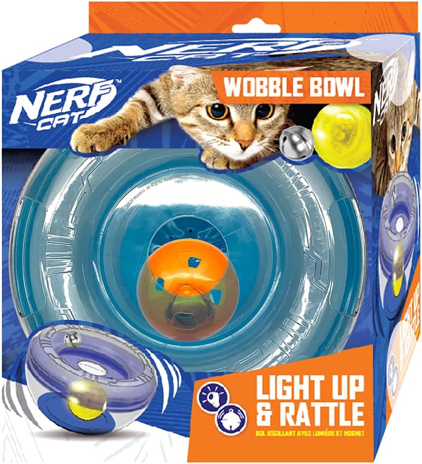 Cat loves the toy especially when it lights up