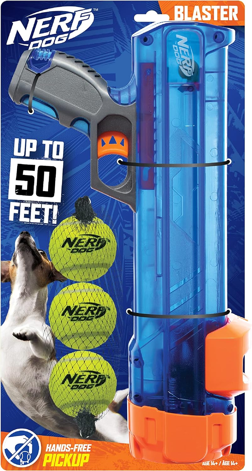 I have 3 heelers and they love this thing. All 3 get excited when my husband or I even touch it. They bark until we shoot the ball. If you know heelers, they have a lot of energy!! A LOT of energy. This thing gets them running and tired. Plus, we don't need to touch the slobbery ball when the dogs bring it back. This is our second one as the rubber band breaks after a few (3 or so) years. It would be nice to get an extra rubber band and instrctions on how to replace it but no matter what, it is 