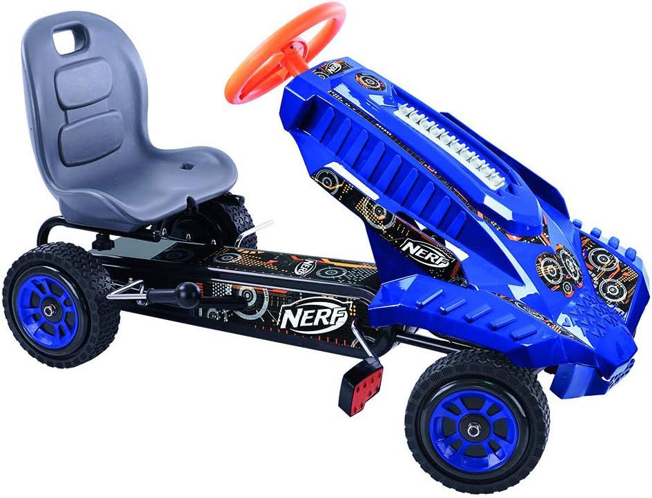 I waited to write this review because I wanted to see how it would really stand up. My 5 year old has ridden this for so many hours running by and shooting his nerf gun. It does great on the blacktop or pavement however in grass over an inch or so tall he would get stuck occasionally. Grass that needs to be mowed it will not go, but other wise it does good. He has left it out in the rain more than once and I was afraid the petals would be rusted but we dried as soon as we realized and we have no