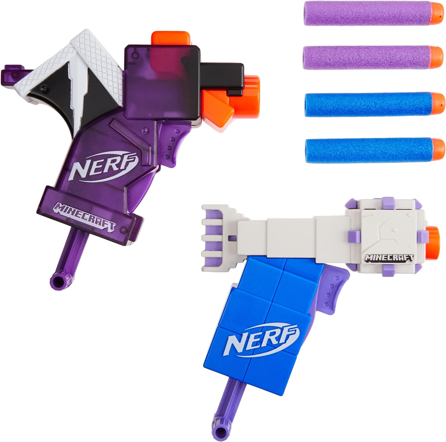 We bought this for our sons birthday as it is both the things he loves. Minecraft and Nerf. Definitely packs a punch when shot at the back of your head.