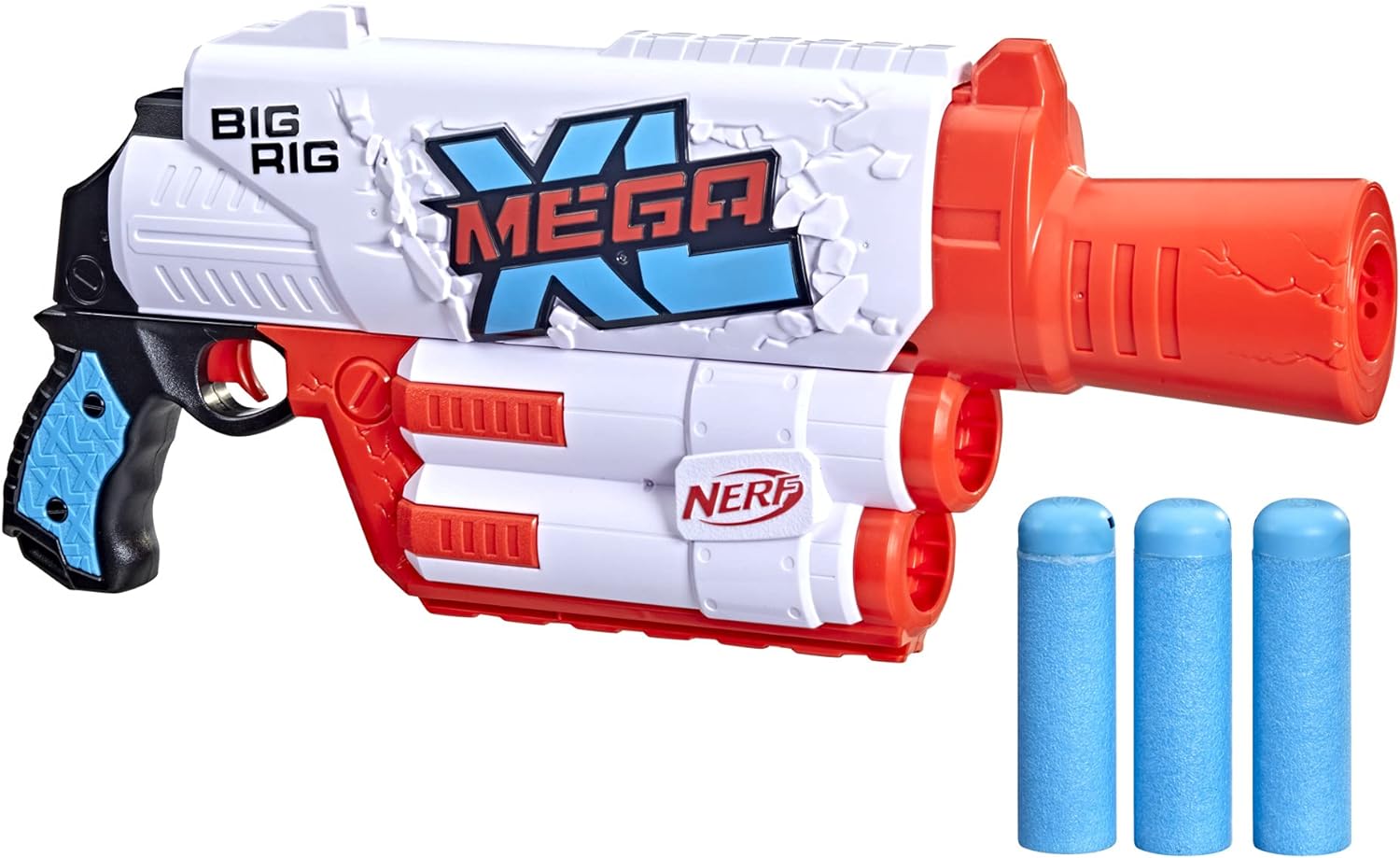 So, I am a big fan of the original MEGA Nerf Guns but wanted to try something diff. I admit I like the new style of these these MEGA darts. The only very small gripe is just an aesthetic one. I hope they come out with a version w/o the cartoonish lettering.....but....its the performance that counts for me. Since the darts are larger the wont go as far as the regular Mega darts...but that is understandable. They do hit with a satisfying thud overall so that is a plus for me. The overlarge size is