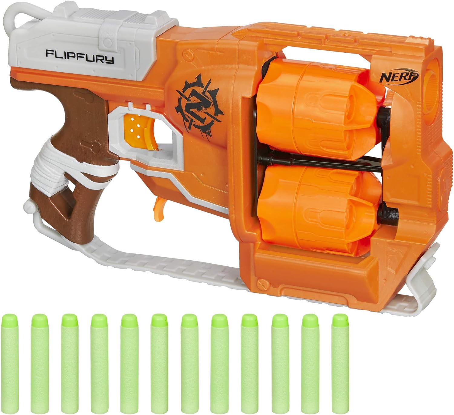I ordered this as a used item and it was probably a return, These guys can be kinda hard to cock vs. say a strongarm or something, not sure why. This one is a little stiff but as an adult I can work it fairly easily. Really whips the darts across the room. I recently got into nerf guns cause my girlfriends kids have them and the son got the huge $100 minigun for christmas. This gun doesnt hold a candle to that 50 shot beast but it does give me a fighting chance. The flip function is very solid a