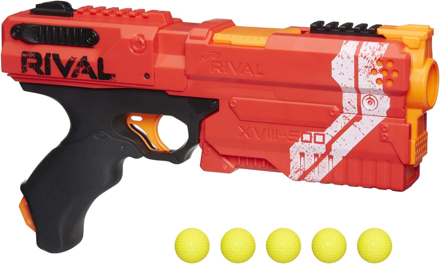 Strongest Nerf Blaster I've had. Doesn't hut to get hit by the ball. Pretty tough to pull back the spring but I'm an adult having office fun. 5 rounds is perfect for shooting targets and not enough ammo to make your friends up the ante and get a nerf gun with like 30  rounds lol.